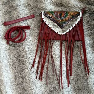 Genuine leather handmade Mexican crossbody bag